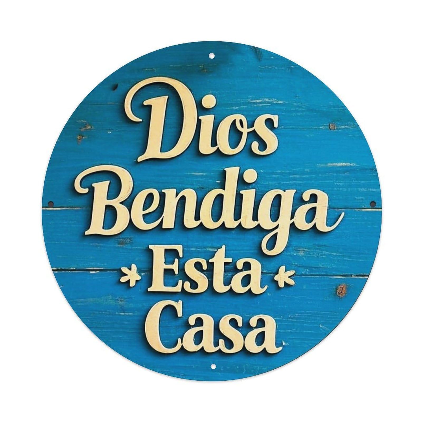 God Bless This House Round Tin Sign Vintage Metal Sign Home Bar Garden Indoor & Outdoor Wall Decor Retro Metal Poster 8x8 Inch