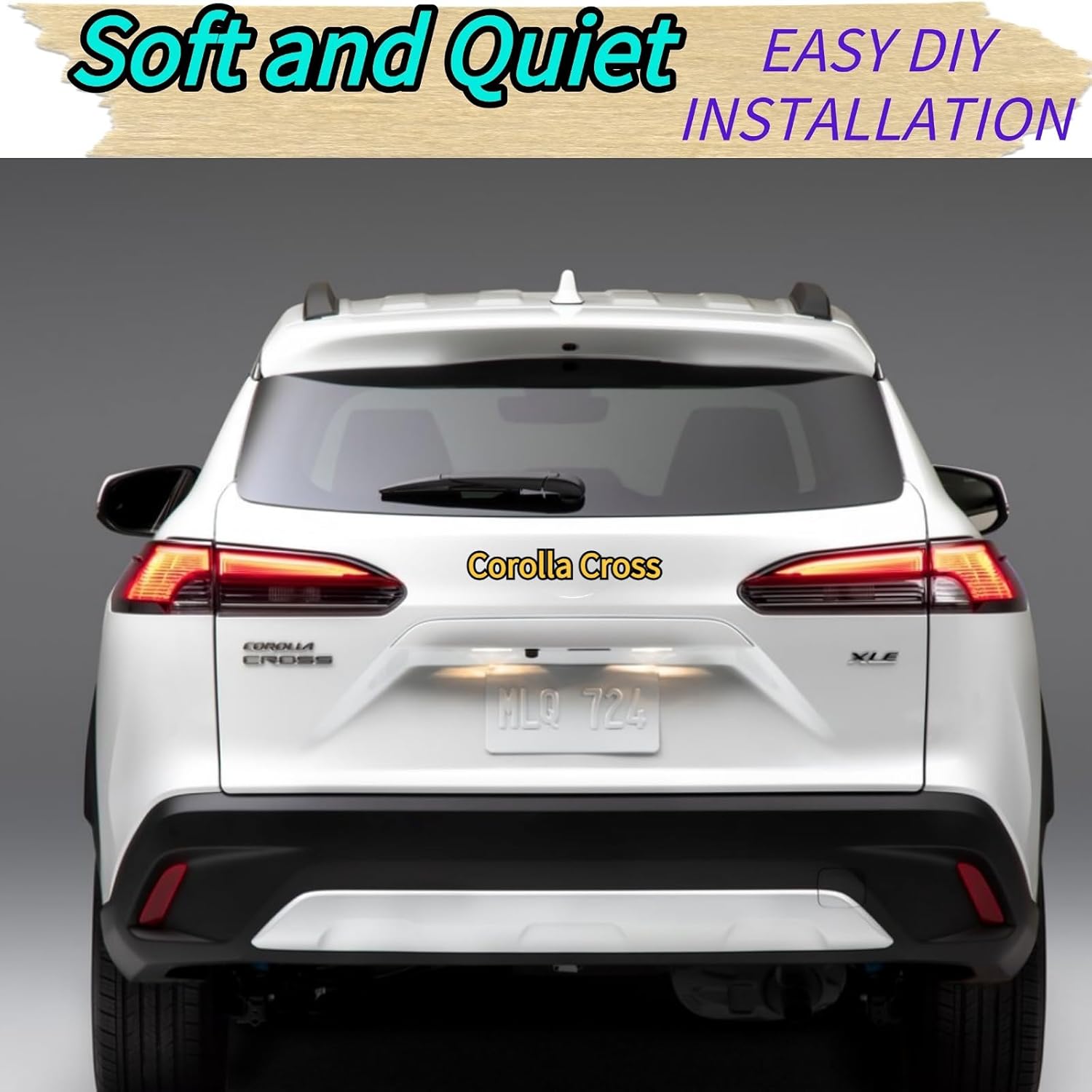 Rear Wiper Blade & Arm Replacement for Toyota Corolla Cross 2022 2023 2024 - OEM Fit for Hybrid LE Nightshade S SE XLE XSE L LE XLE Models - All-Season