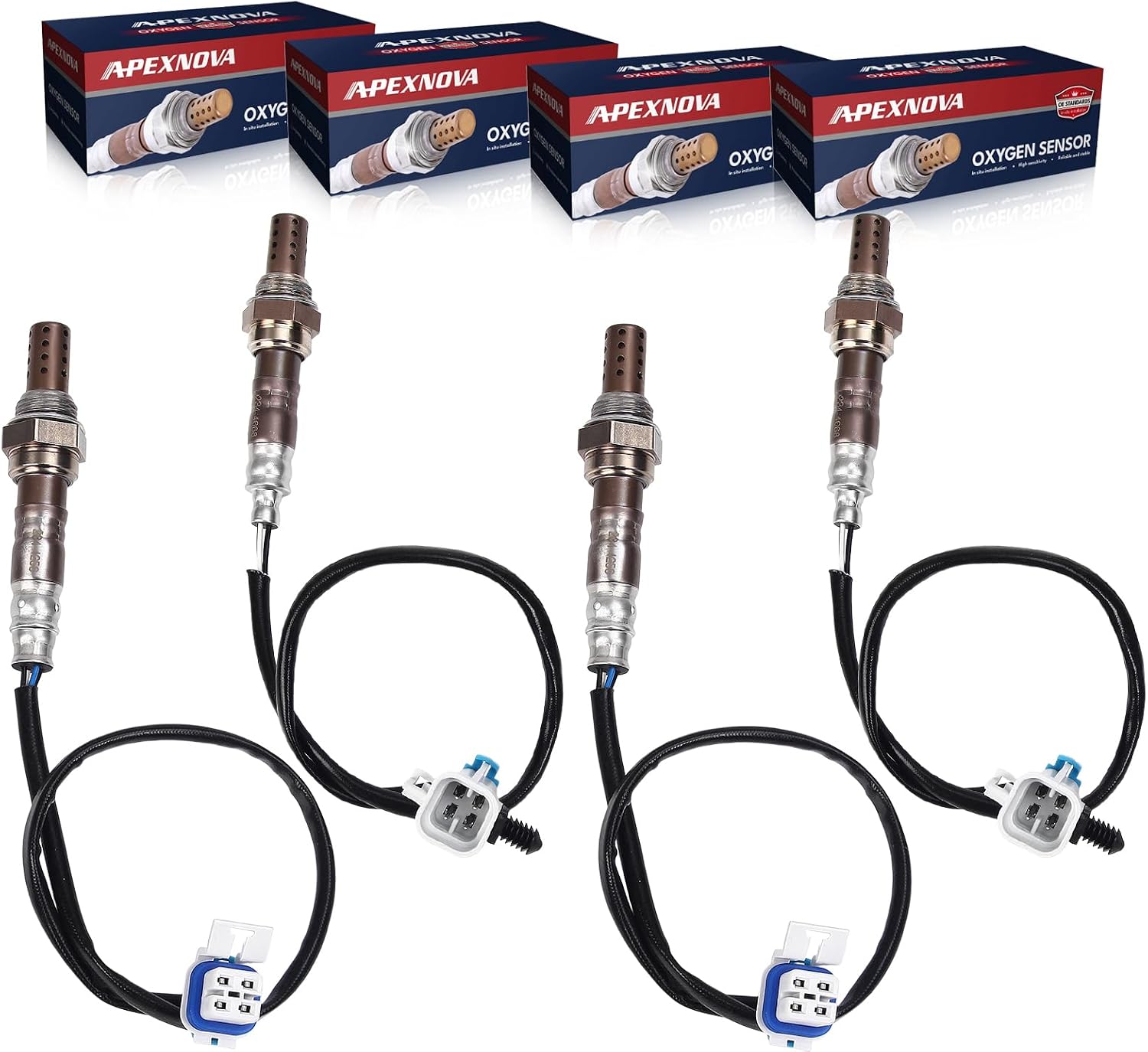 A-PEXNOVA 4PCS O2 Oxygen Sensor Upstream Downstream Compatible with Chevy Silverado Suburban Tahoe Avalanche, for GMC Yukon XL, Sierra 1500 2500 3500, for Cadillac Escalade 4.8L 5.3L 6.0L 6.2L