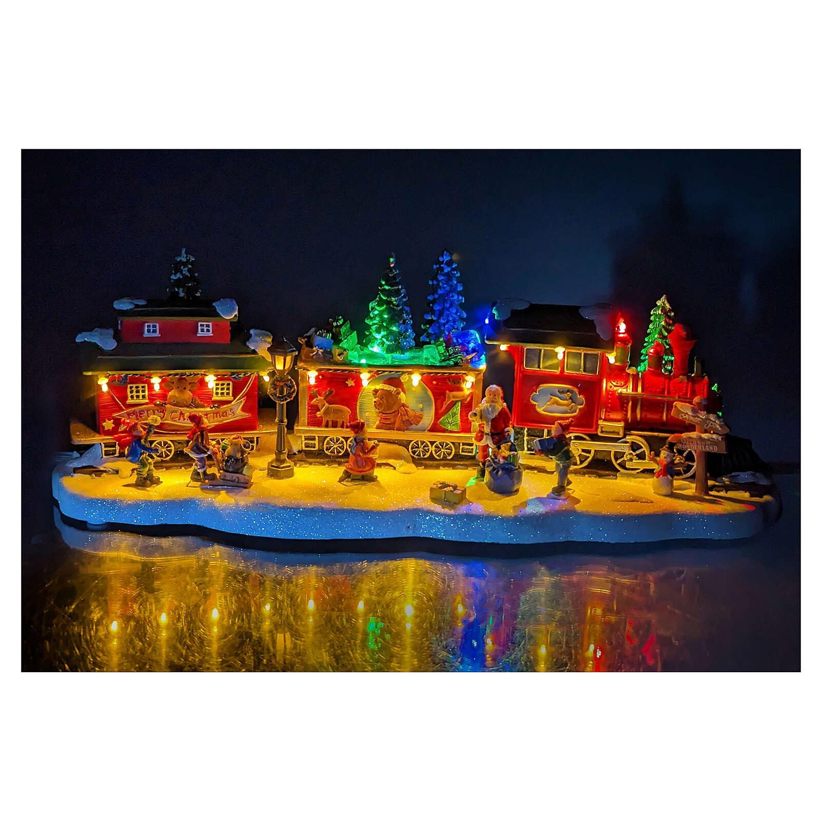 Christmas Train with Tree in Motion 6x20x8 in