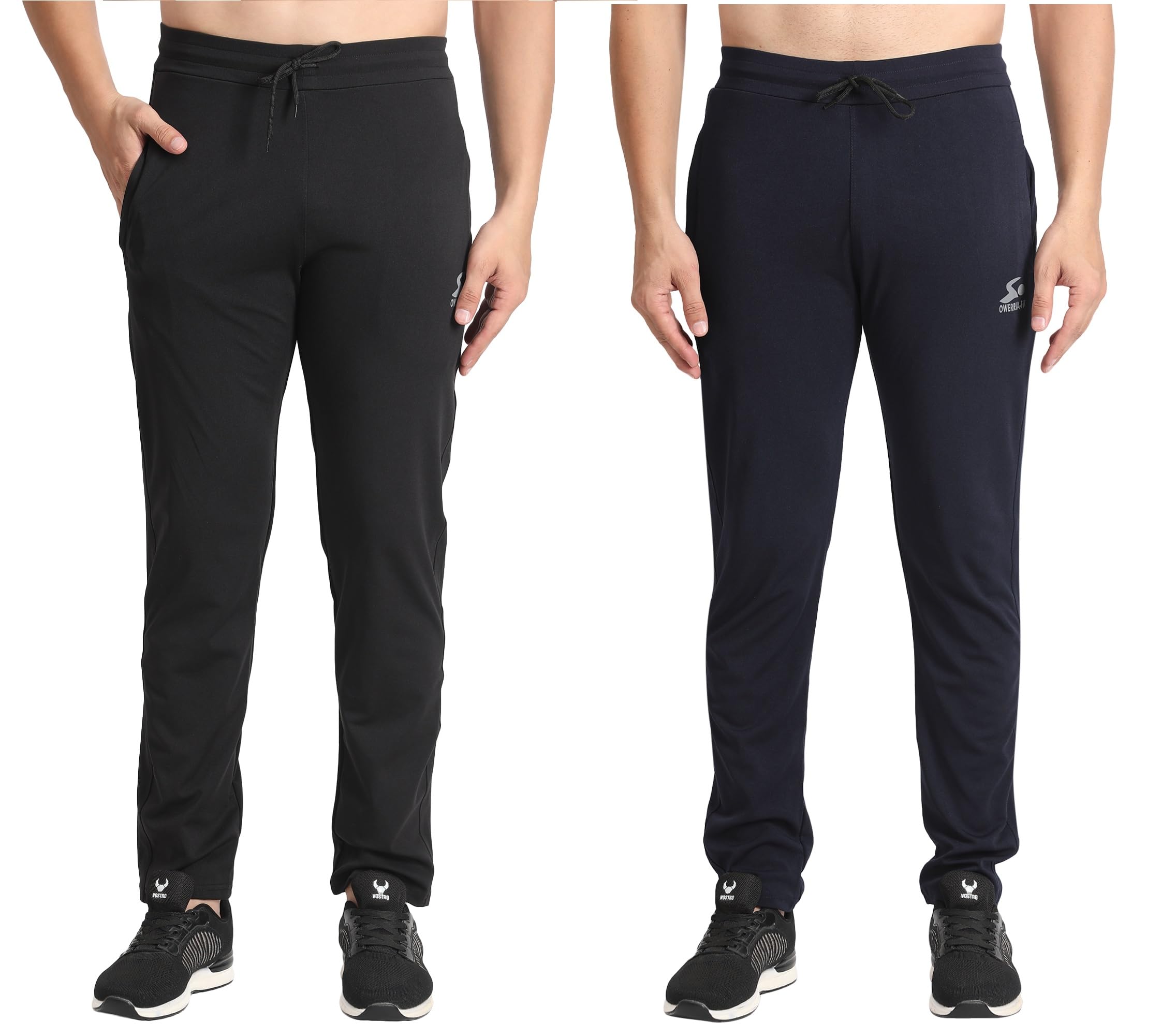 Lycra Track Pants Regular Fit Two Side Pocket One Side Zip Combo Pack 2-image-11
