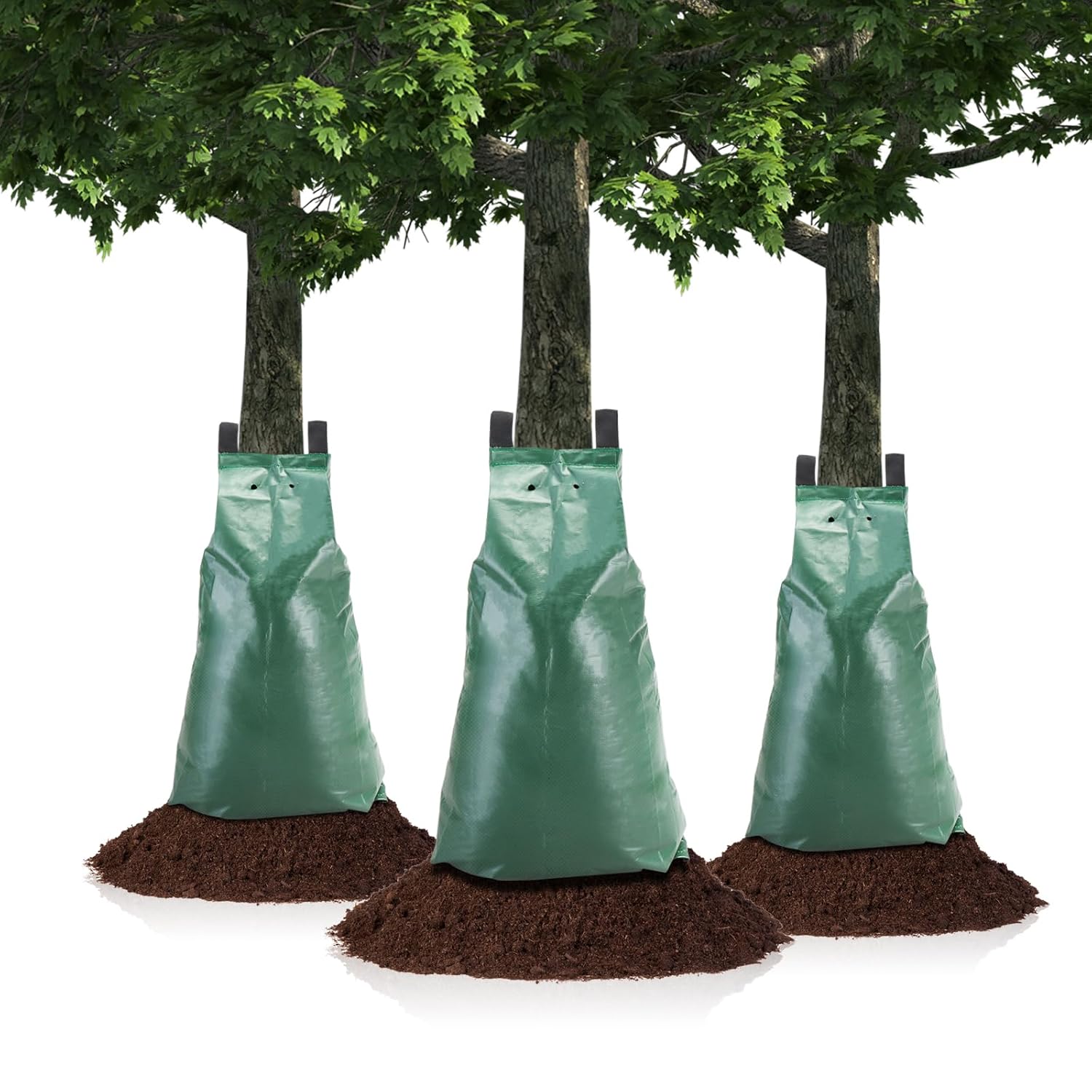 VINGLI 5 Pack Tree Watering Bag, 20 Gallon 4-6 Hours Watering Slow Release Bags with Zipper, PVC UV Protection for Automatic Drip Irrigation System