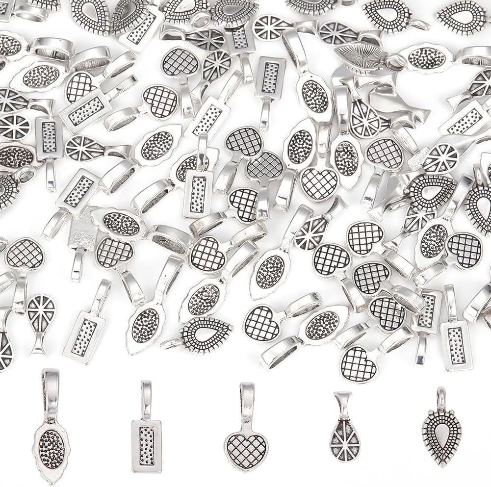 arricraft 400 Pcs Glue On Pendant Bails Flat Round, Acrylic Transparent Cabochon Pendants, Flat Pad Pendants Charms for Craft Jewelry Making