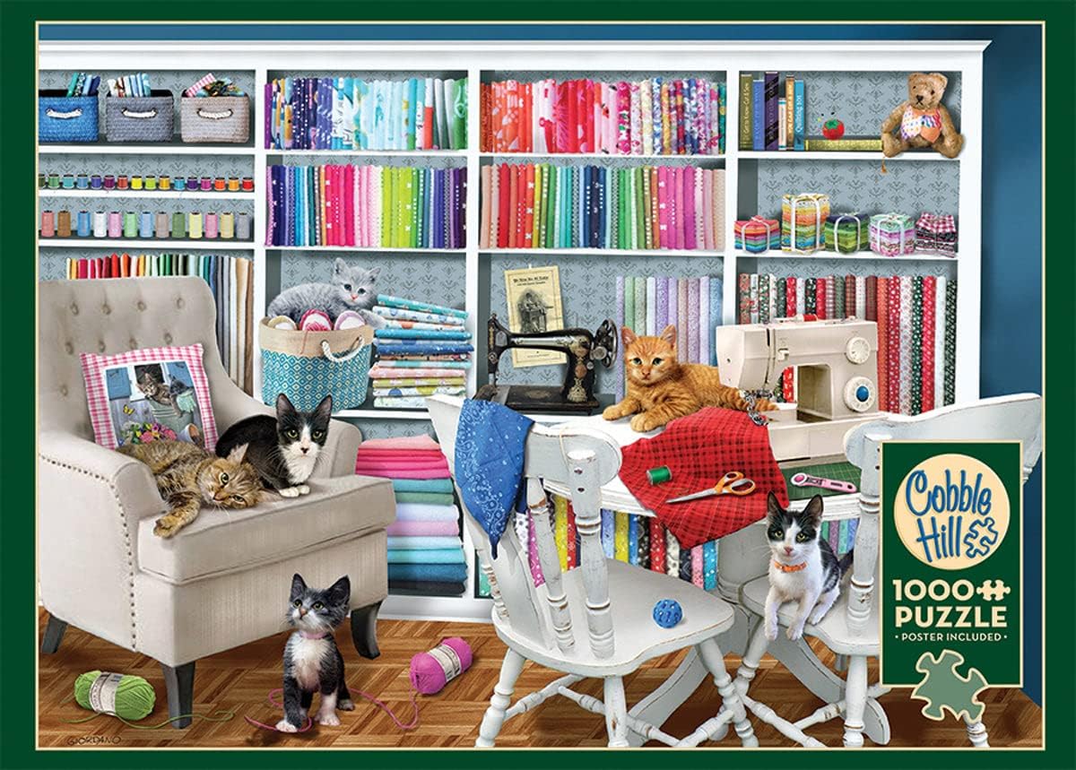 Cobble Hill 1000 Piece Puzzle - Sewing Room - Sample Poster Included