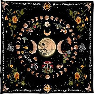 Moonphases Flower Astrologys Altars Cloth Tarot Tablecloth Divinations Tapestry Decor Witchcrafts Supplies