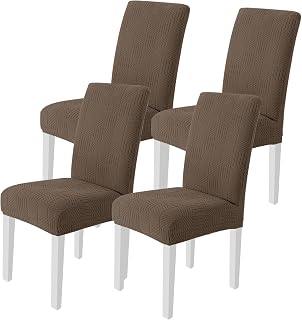 Ystyle Fundas Sillas De Comedor Pack 4, Fundas Sillas Elástico Universal Ajustables, Funda Sillas Comedor Desmontables Lavables, Funda Protectora Sillas, Marrón