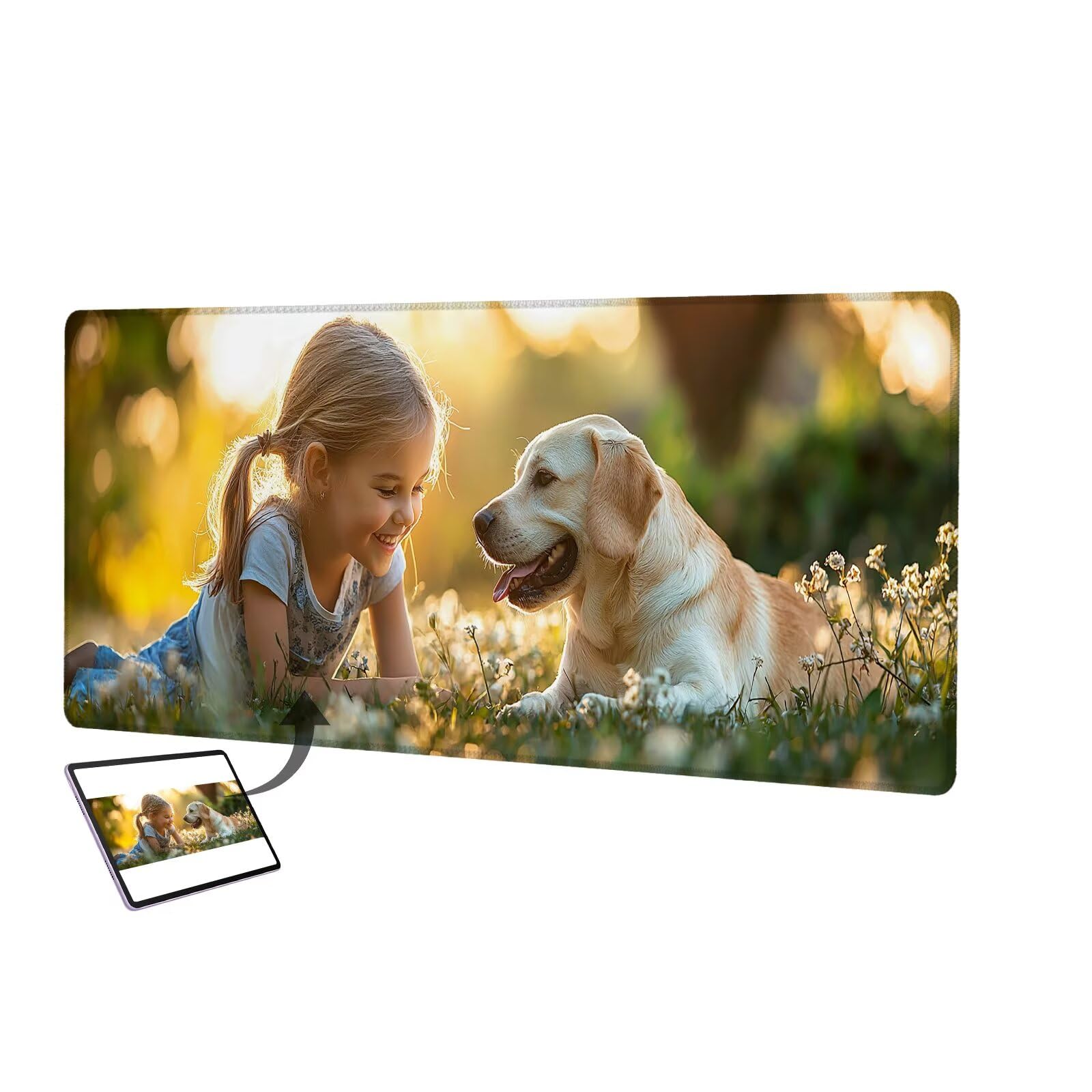 Niestandardowa podkładka pod mysz ze zdjęciem, 1200 x 600 mm wodoodporna niestandardowa podkładka pod mysz do gier, pod biurko z antypoślizgową podstawą, dodaj zdjęcia, pomysł na prezent dla graczy,