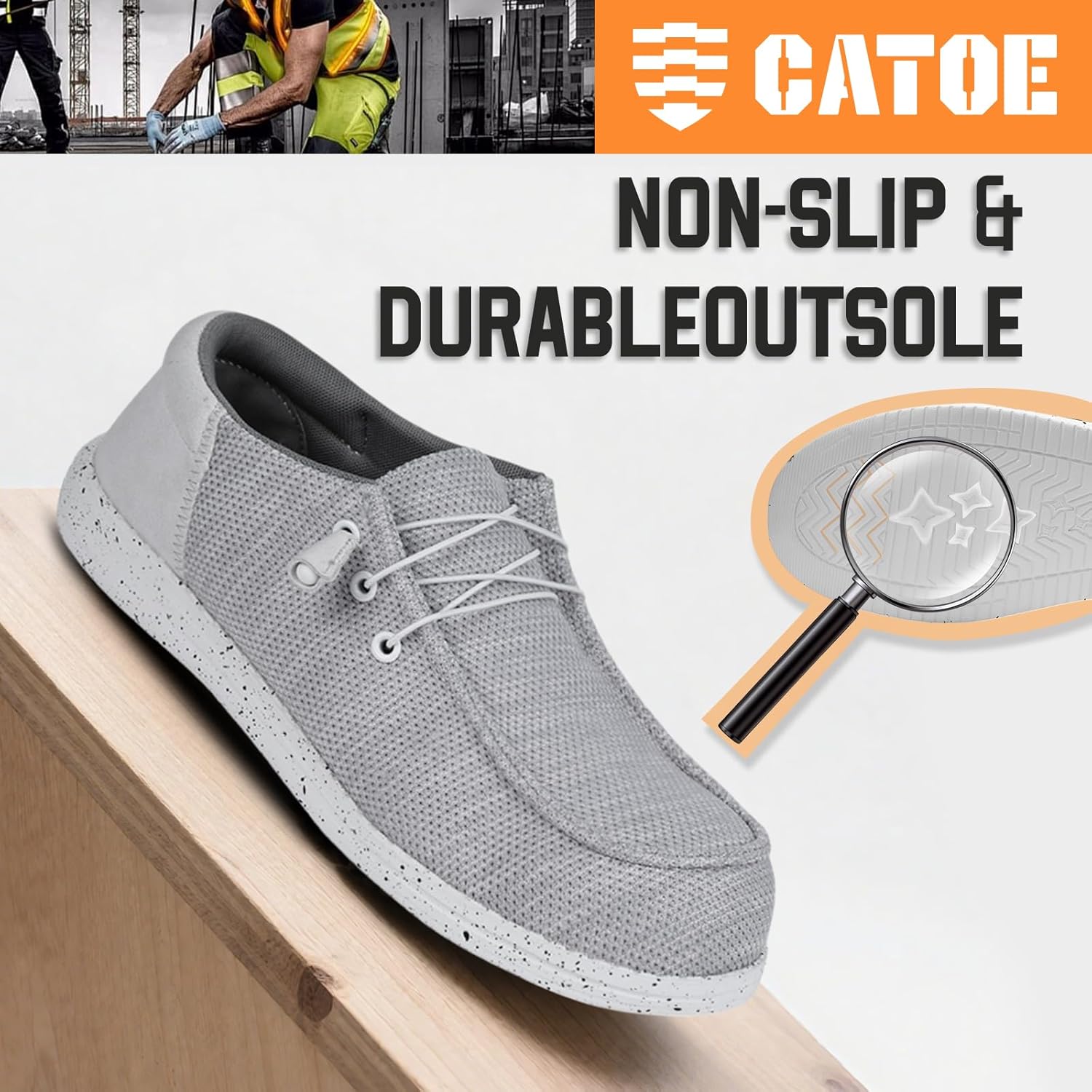 Steel Toe Shoes for Men Lightweight Loafers Slip On Safety Work Shoes Composite Toe Comfortable Non Slip Tennis Dress Sneakers - Image 5