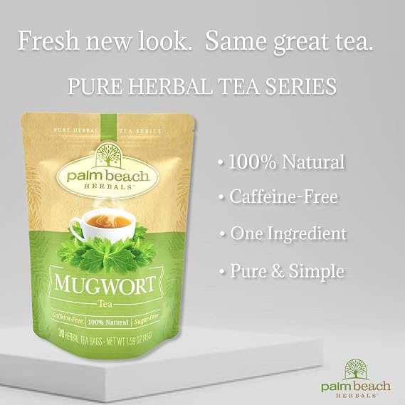 Palm Beach Medicinal Herbs - Mugwort Tea - Pure Herbal Tea Series, 30ct