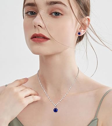 Set Gioielli Cuore In Argento 925 Con Cristalli – Collana E Orecchini Pendenti Per Donna, Regalo San Valentino