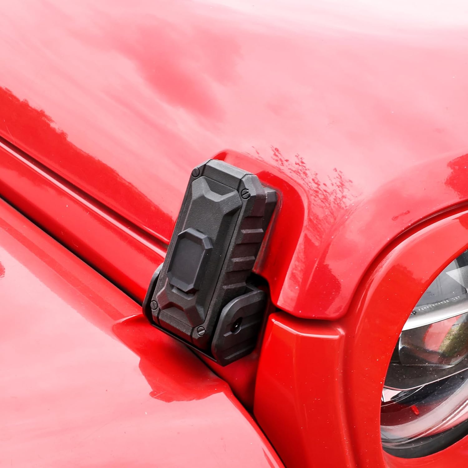 Locking Hood Latch Hood Lock Compatible with 2018-2026 Jeep Wrangler JL 4XE Gladiator JT Hood Latches Kit Hood Catch Replacement Accessories, Eliminate Hood Flutter, 1 Pair Black Blade, 2x Keys