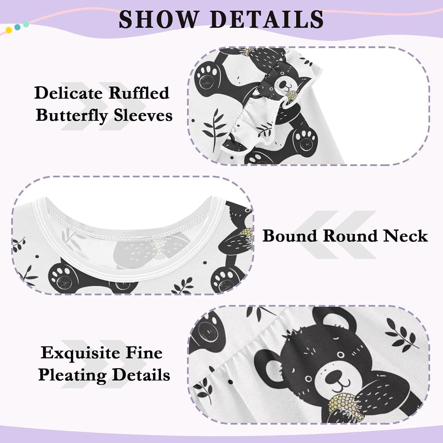 visesunny Toddler Clothes for Girls Leaf Funny Bear Long Sleeve Fall Shirts Cotton Top with Ruffle Collar