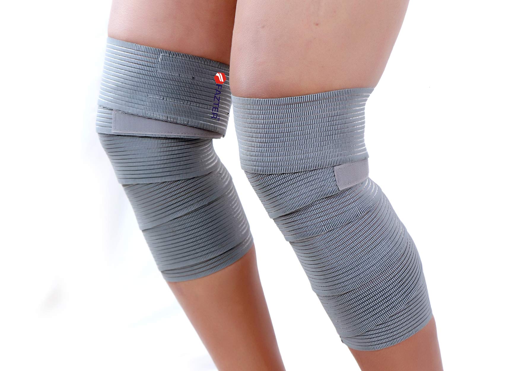 FAZTER Knee Wraps Adjustable 80" Long Knee Wraps for Men and women Compression Support Suitable to Squats/Gym/Power Lifting (1 Pair) (Grey) (B084MFPT1T) Amazon Price History, Amazon Price Tracker