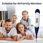 Femometer Digital Thermometer, Oral Thermometer for Adults and Kids with Flexible Tip, Accurate Readings, Oral Rectal Underarm Use, C°/F° Switchable (Blue)
