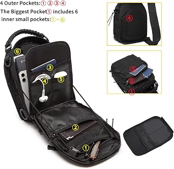 Tactical Sling Bag Man Bags for Men Crossbody EDC Shoulder Bag for Men Women