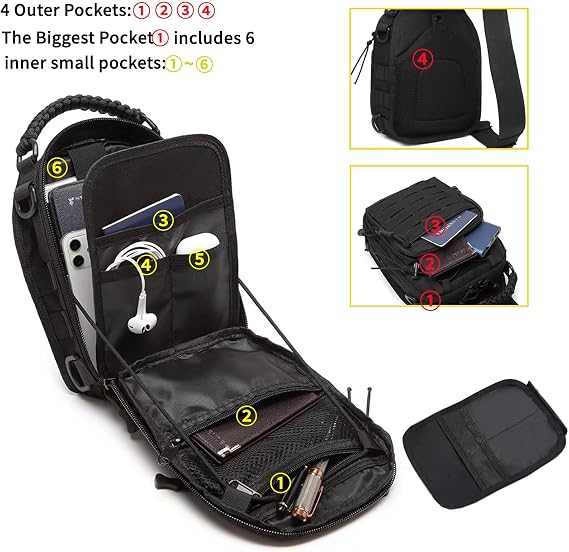 Tactical Sling Bag Man Bags for Men Crossbody EDC Shoulder Bag for Men Women