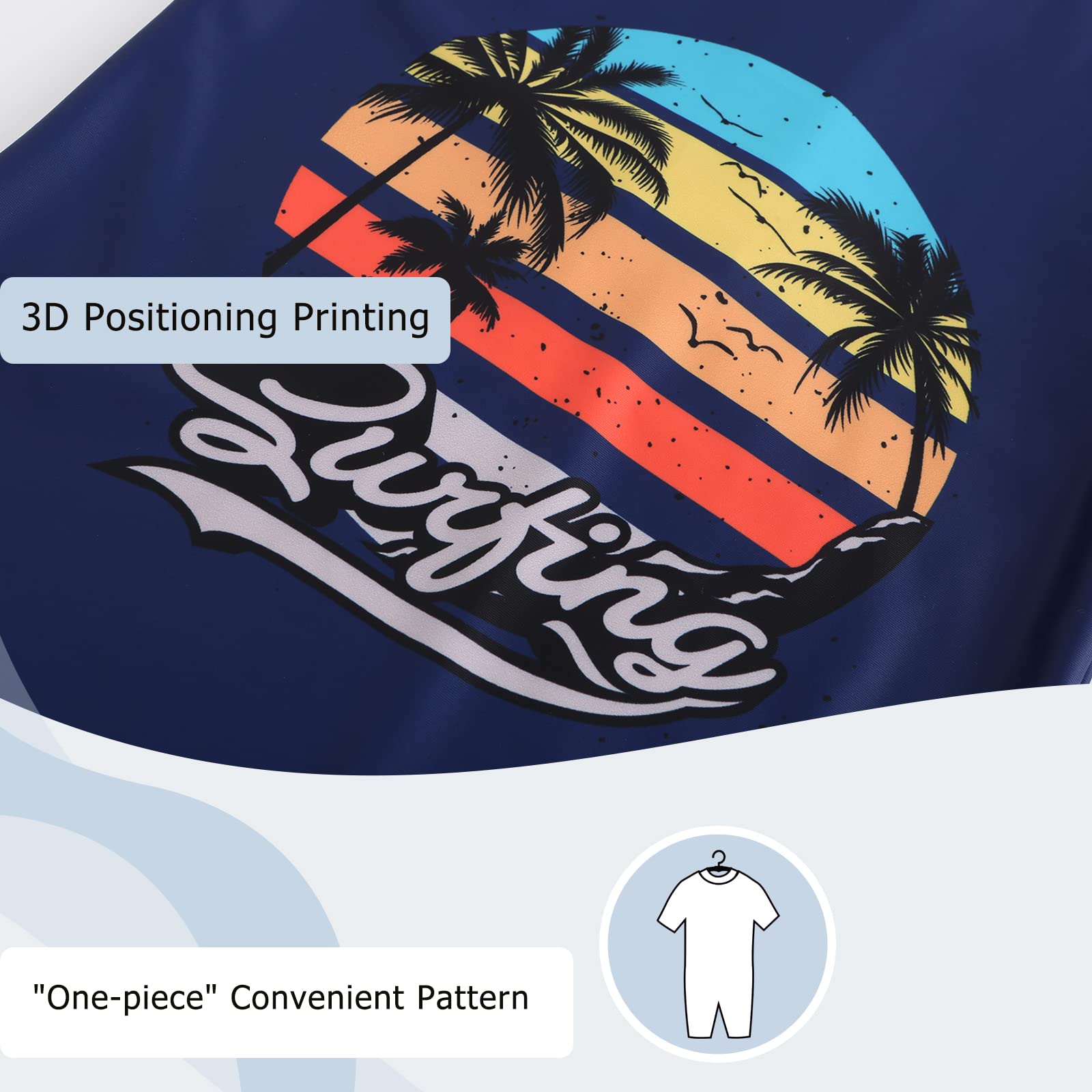 Aisyee Boys Swimming Costume Kids Short Sleeve Swimsuit Boys One Piece Swimwear Child Rash Guard Bathing Suit 3-14 Years