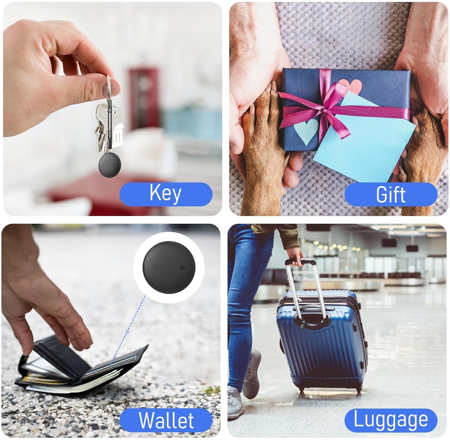 Air Tracker Tag Alternative (iOS Only) - Smart Bluetooth Tracker, Item Finder Works with Apple Find My App, IP68 Waterproof Trakcer Tag Locator for Keys, Luggage, Backpack, Wallet (1 Pack)