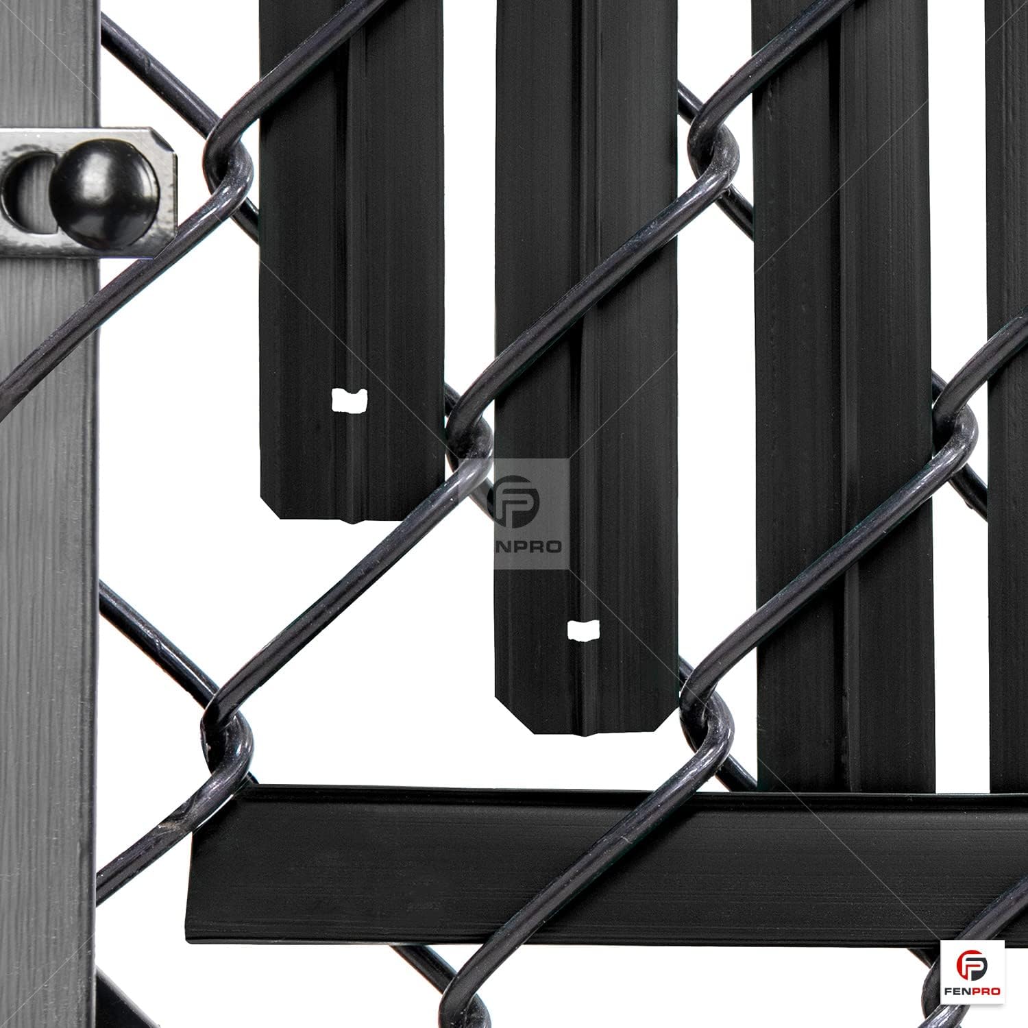 Chain Link Fence Privacy Blade Slates with Bottom Lock 6x10 Ft Black for Gardening, Privacy, Outdoor Wall, Balcony, Patio, Yard, Safety Fence Screen Cover for Dog, Cat, Pet Hedge Slats