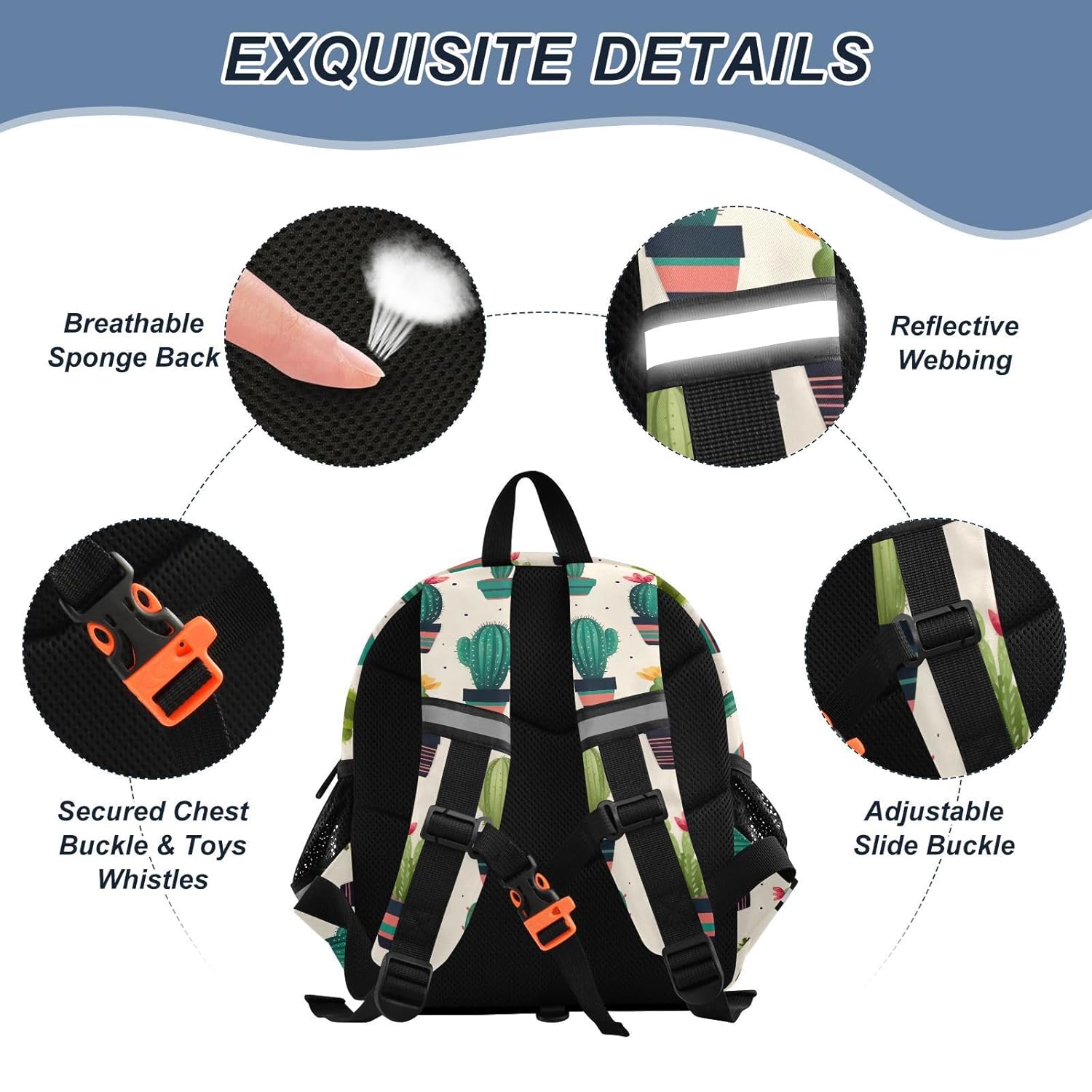 Cactus Planter Toddler Harness Backpack for Boys Girls 3-6 Years Kids Backpack with Anti Lost Safety Leash Baby Harness Bookbag for Travel Preschool Walking