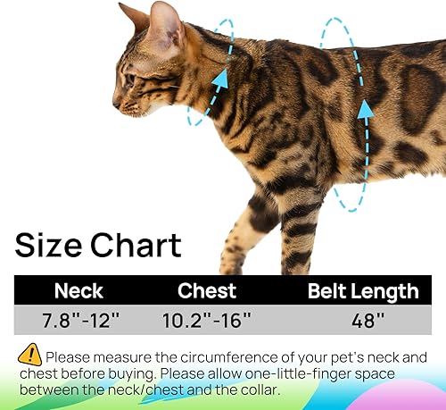 Miniatura 6 de Juego de arnés y correa para gatos, arnés ajustable a prueba de escape, cómodo, suave, ligero, de uso seguro y fácil, arnés de viaje para gatos