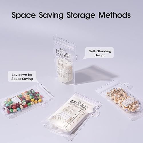 Miniatura 8 de NCVI Bolsas de almacenamiento de leche materna, 90 bolsas de almacenamiento de leche para lactancia materna, bolsas de almacenamiento de leche