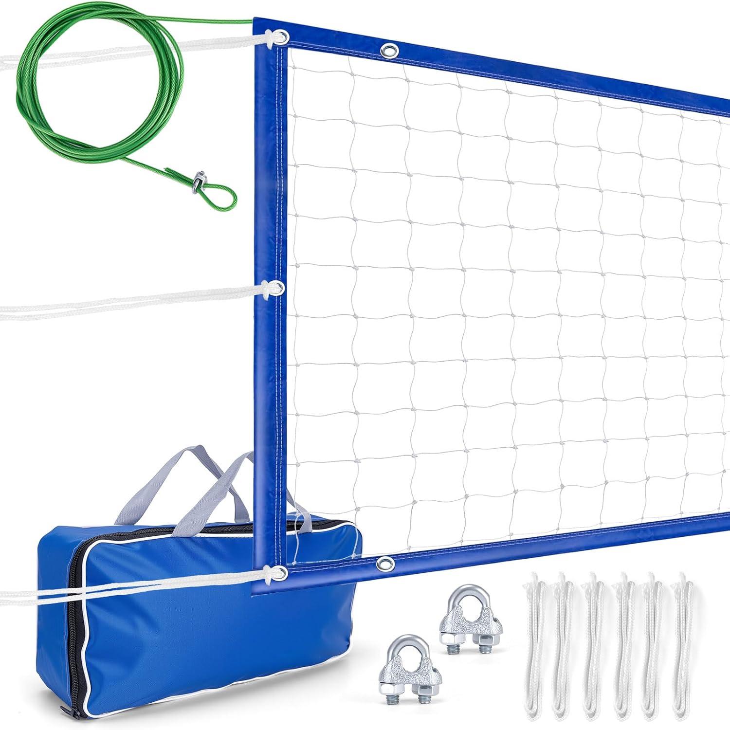 Heavy Duty Volleyball Net with Steel Cable - Your Sag-Proof All-Weather 32x3FT Net for Backyard, Beach & Pool Play