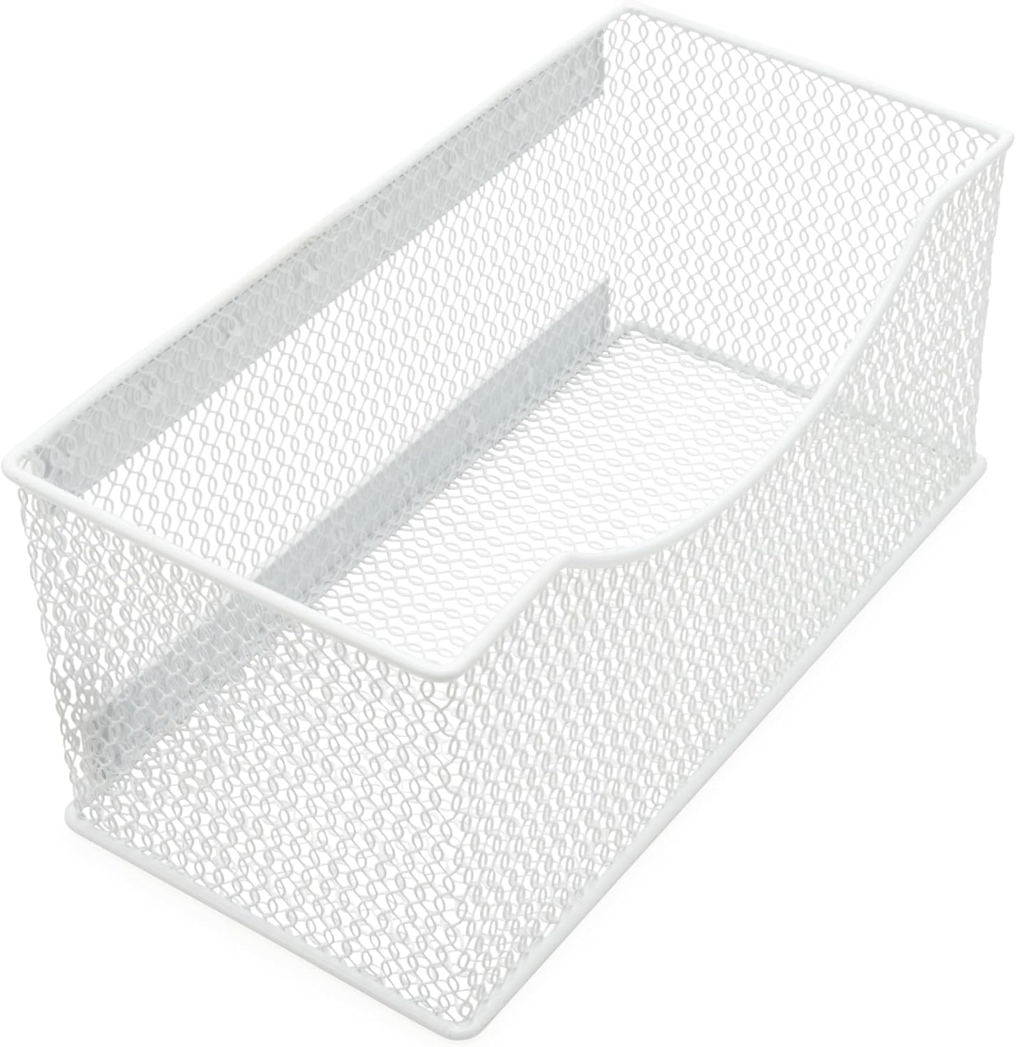 YBM HOME Silver Storage Basket Trash Caddy, Container, Desk Tray, Office Supply 11 in. L x 5.5 in. W x 5 in