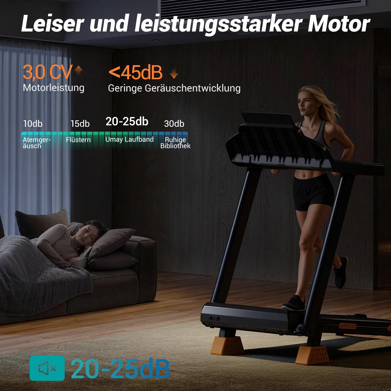 CURSOR Laufband für Zuhause mit Steigung 16%, 12KM/H Laufbänder, Treadmill for Home mit Handgriff,Max Belastung 136KG