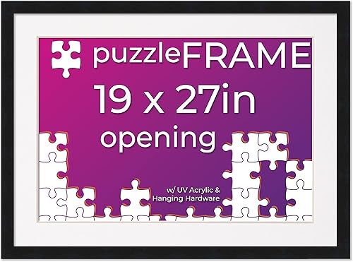Miniatura 84 de Poster Palooza 16x20 Jigsaw Puzzle Frame Kit - Kit Includes Puzzle Glue Sheets, Black Wood Puzzle Frame with White Mat, UV Acrylic, Backing, Hanging