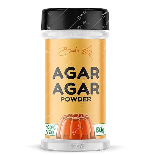 BAKE KING Agar Agar Jelly Powder 50gm, Vegetarian Gelatin Alternative, Plant Based Product, Perfect for Desserts & Jelly