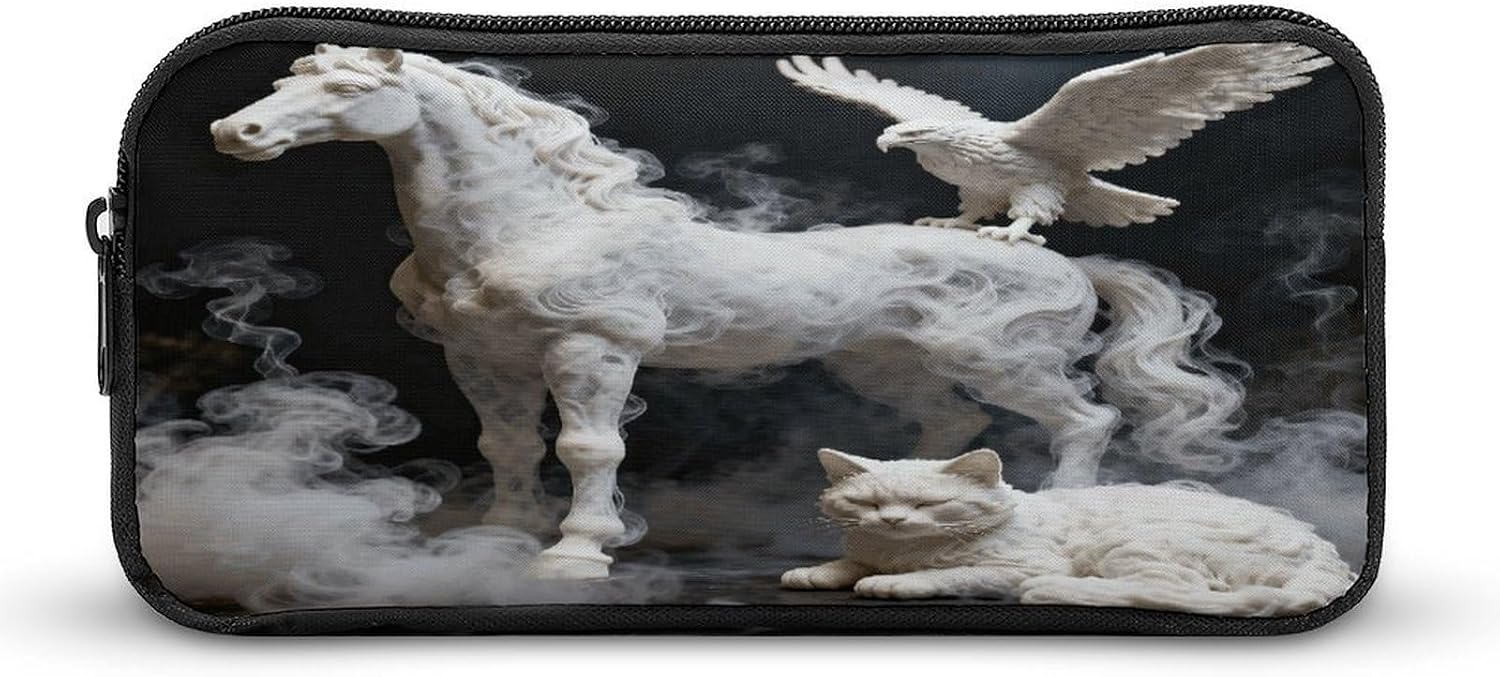 Smoke Sculptures Large Pencil Case Pouch Big Capacity for Office