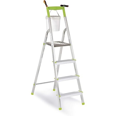 Casabriko 11033 - Escalera doéstica de Aluinio con 3 peldaños, Verde