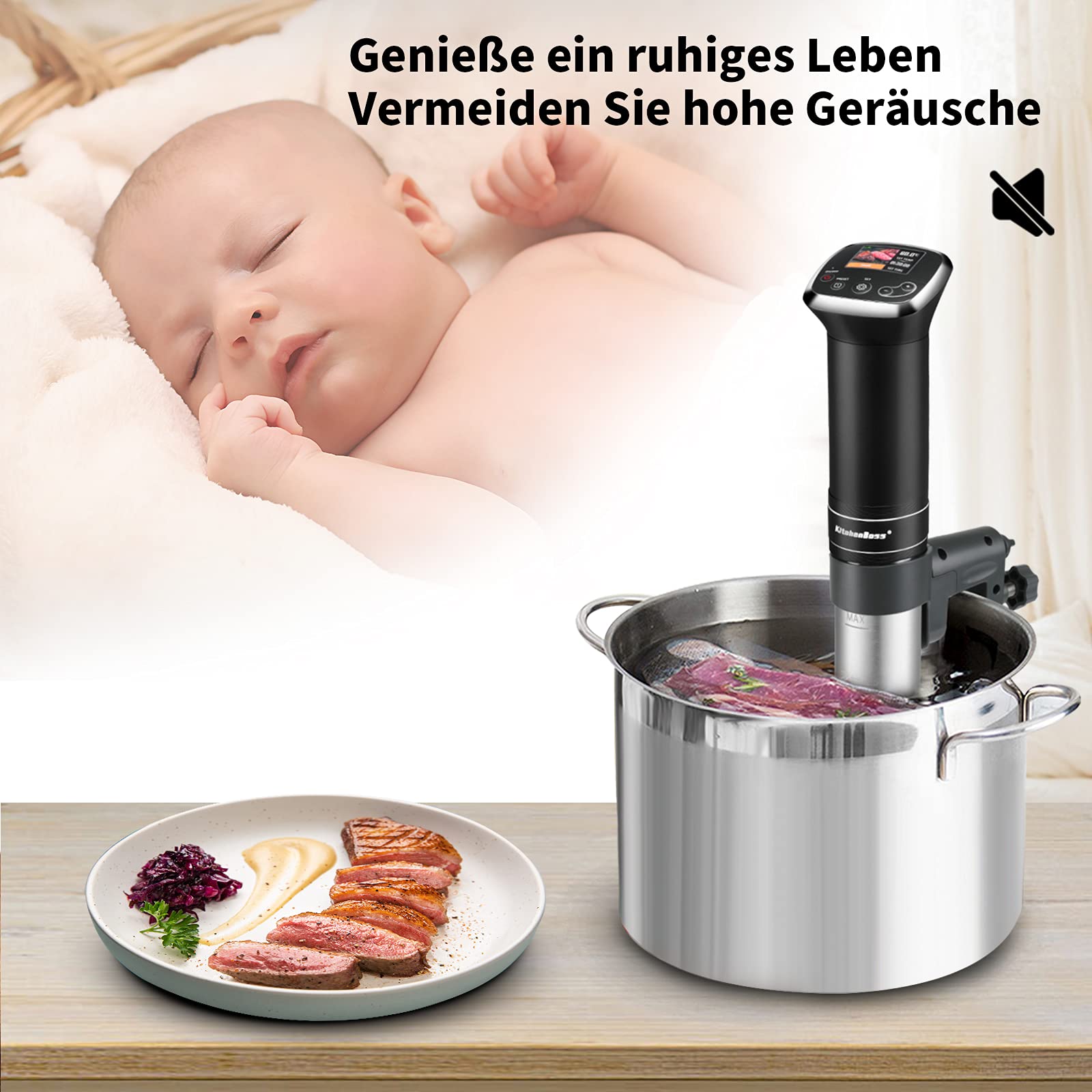 Cuiseur sous vide calculateur d'immersion de cuisinière 1000w thermoplongeur sous vide thermostat réglable à 360° circulation 25-90 degrés celsius contrôle précis avec livre de recettes Cuiseur sous vide calculateur d'immersion de cuisinière 1000w thermoplongeur sous vide thermostat réglable à 360° circulation 25-90 degrés celsius contrôle précis avec livre de recettes