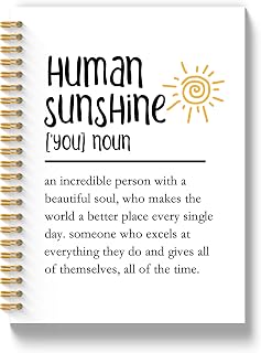 Human Sunshine Journal for Women, Motivational Notebooks for Note Taking, Inspirational Gifts for Coworkers, Thank You Gifts Spiral Notebook 5.5x8.3 Inch