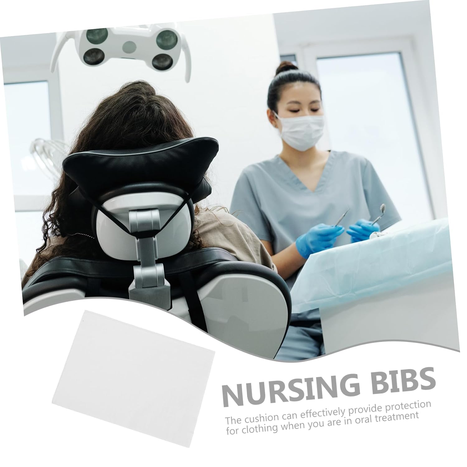 Ipetboom 125pcs Patient Bibs and Lightweight Single Use Bibs for Clinics Salons and Hospitals Protect Clothing from Spills and Stains