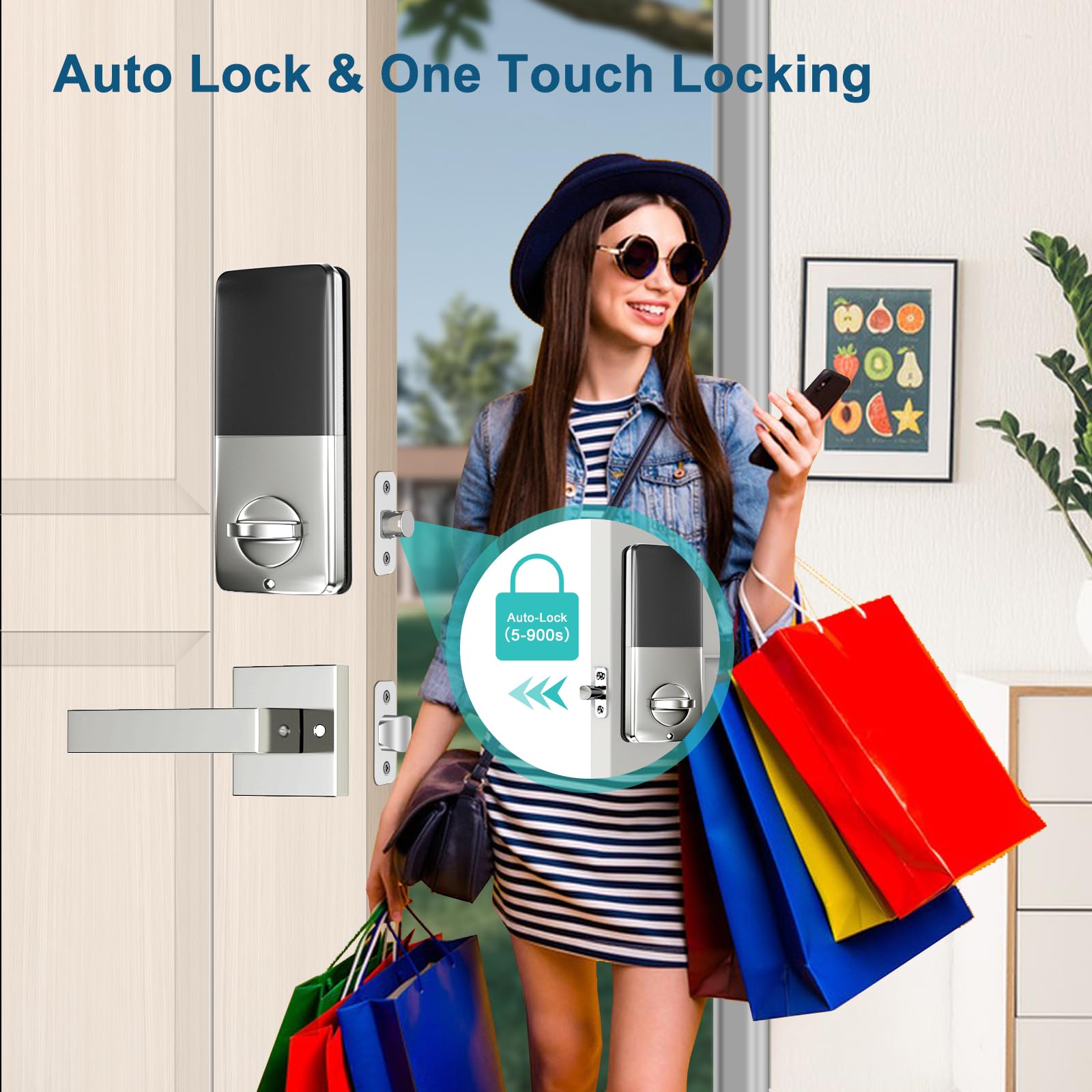 Keyless Entry Lock Smart Door Lock With Fingerprint & Keypad - Keyless ...
