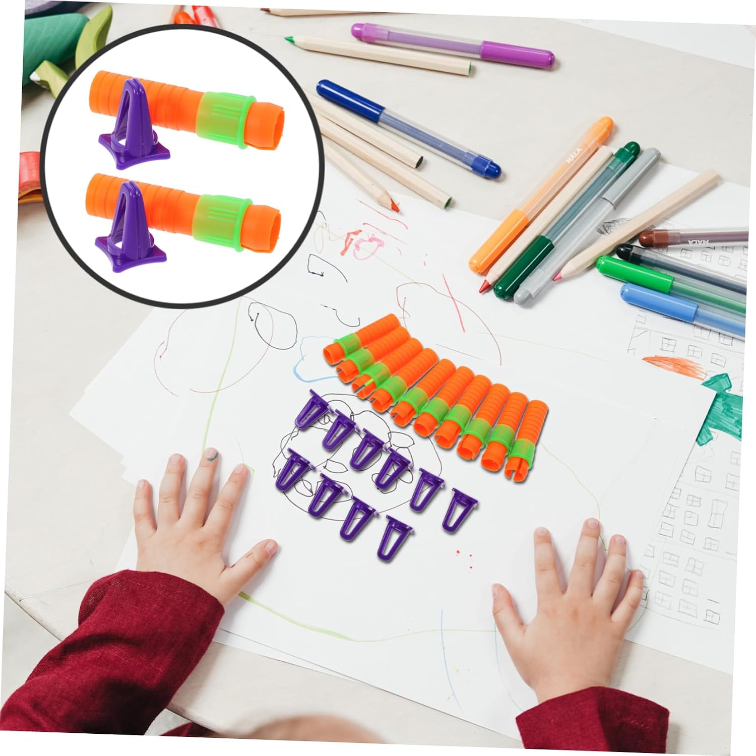 10pcs Oil Pastel Crayon Holder Twistable Design for Seamless Drawing Compatible Crayons and Oil Pastels for Artists and Creative Projects
