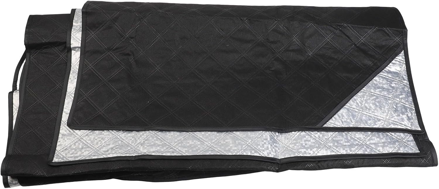 RV Windshield Cover for Ford 1997-2020, Portable Thermal Windscreen Cover with All-Season Sun and Moisture Protection, Easy Install Non-Woven Fabric Snow Shield for Motorhome Campervan