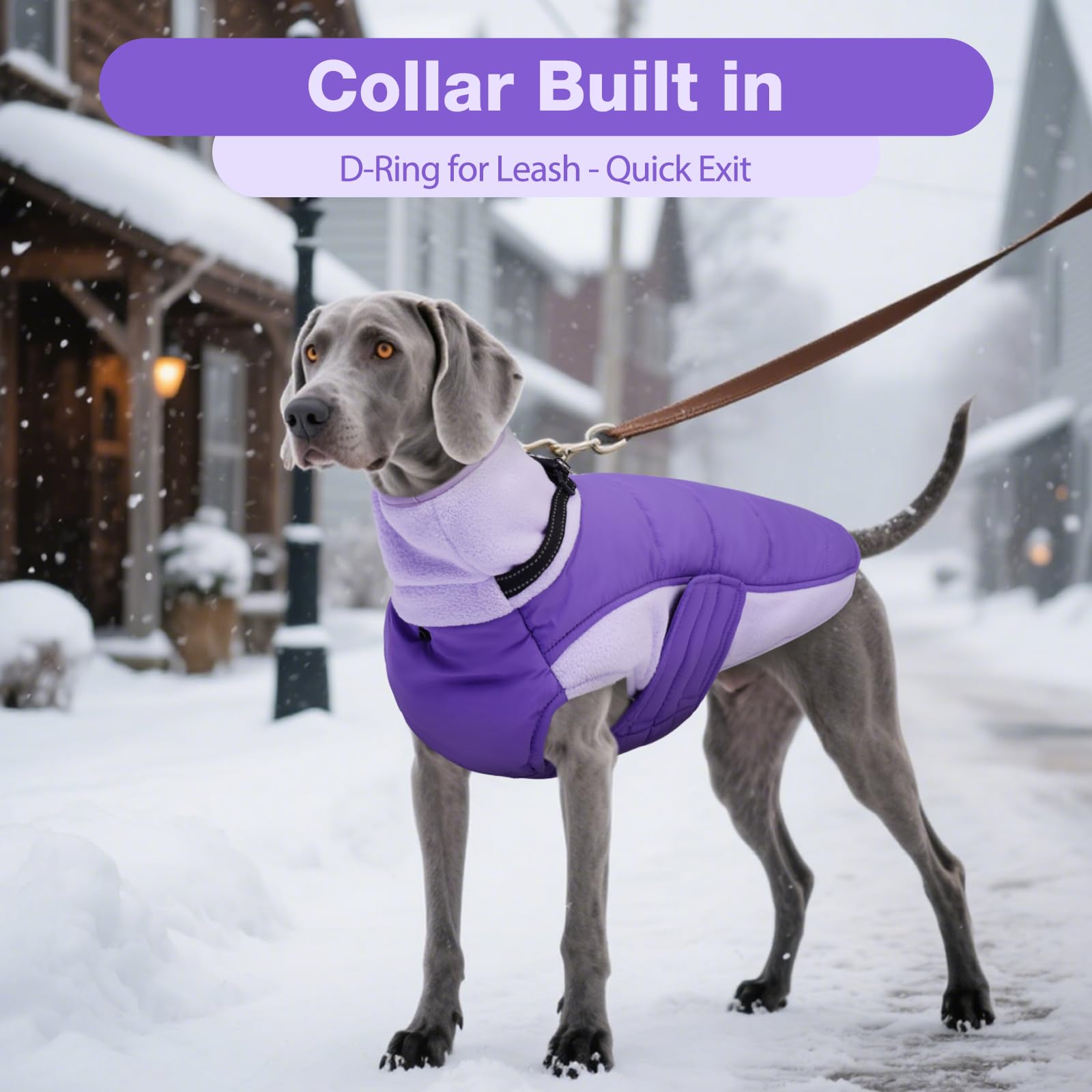 DENTRUN Cappottino per cani con imbracatura integrata, extra caldo, foderato in pile, impermeabile e antivento, nastro magico regolabile, adatto per pastore tedesco, husky, rosso, XXL