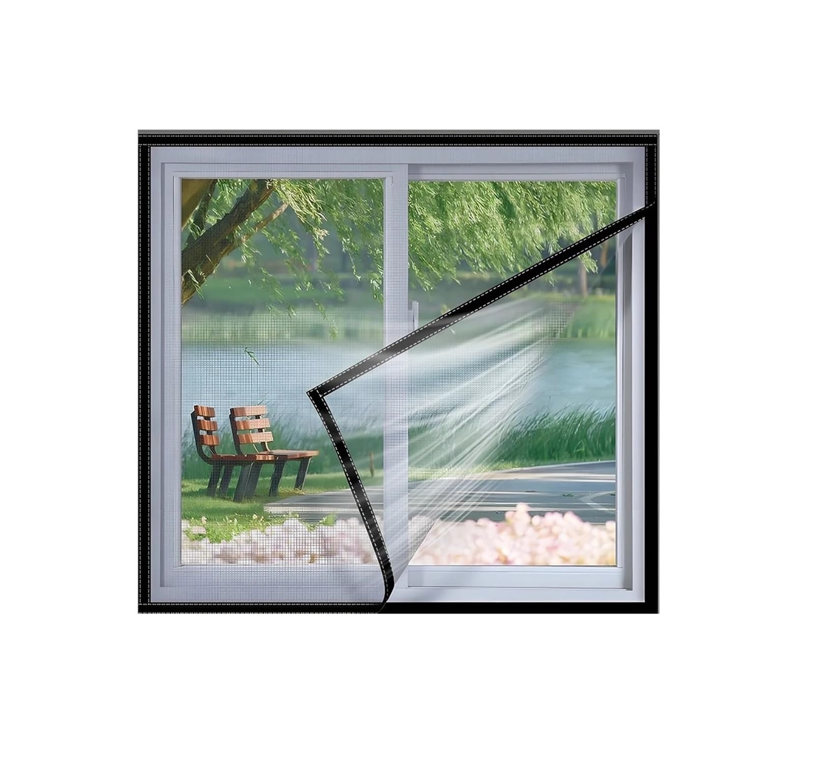 Supkancl Width 130Cm 1Pc Black Mosquito Net Window Screens Invisible Convenient Installation Fiberglass Mesh And Flying Insect(,Length 160Cm)