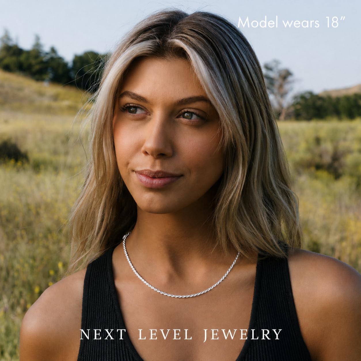 Next Level Jewelry ITProLux 925 Sterling Silver Rope Chain Necklaces, Diamond-Cut Chain, Men's & Women's (1.5MM-5.5MM)