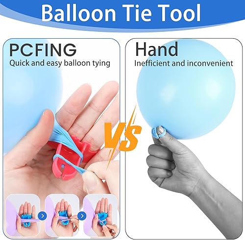 Miniatura 4 de PCFING Bomba de globos eléctrica, portátil, inflador de globos con herramienta de amarre de globos y boquilla doble