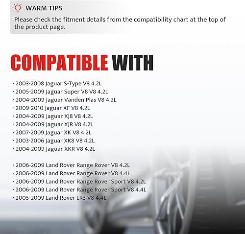 Miniatura 3 de Paquete de bobinas de encendido y bujías de repuesto para 4.2 4.4 V8 Jaguar S-Type Super V8 Vanden Plas XF XJ8 XJR XK XK8 XKR, Land Rover LR3 Range