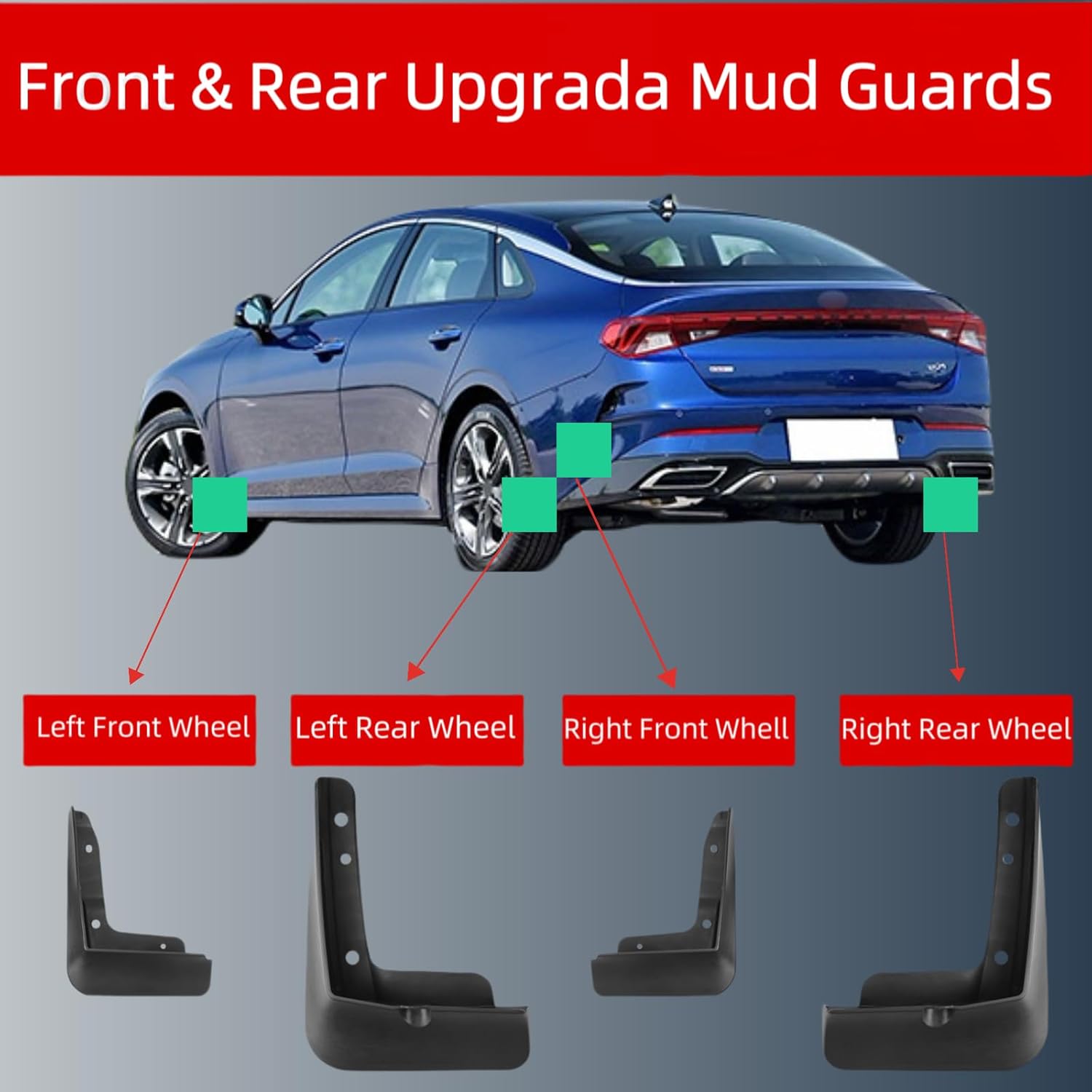 Mud Flaps for 2025 KIA K5 Accessories 2021-2024 Heavy Duty Front, Wheel & Tire Splash Guards, Mudflaps for Car, All Weather Tire Protector Splash Guards Mudflaps Accessories