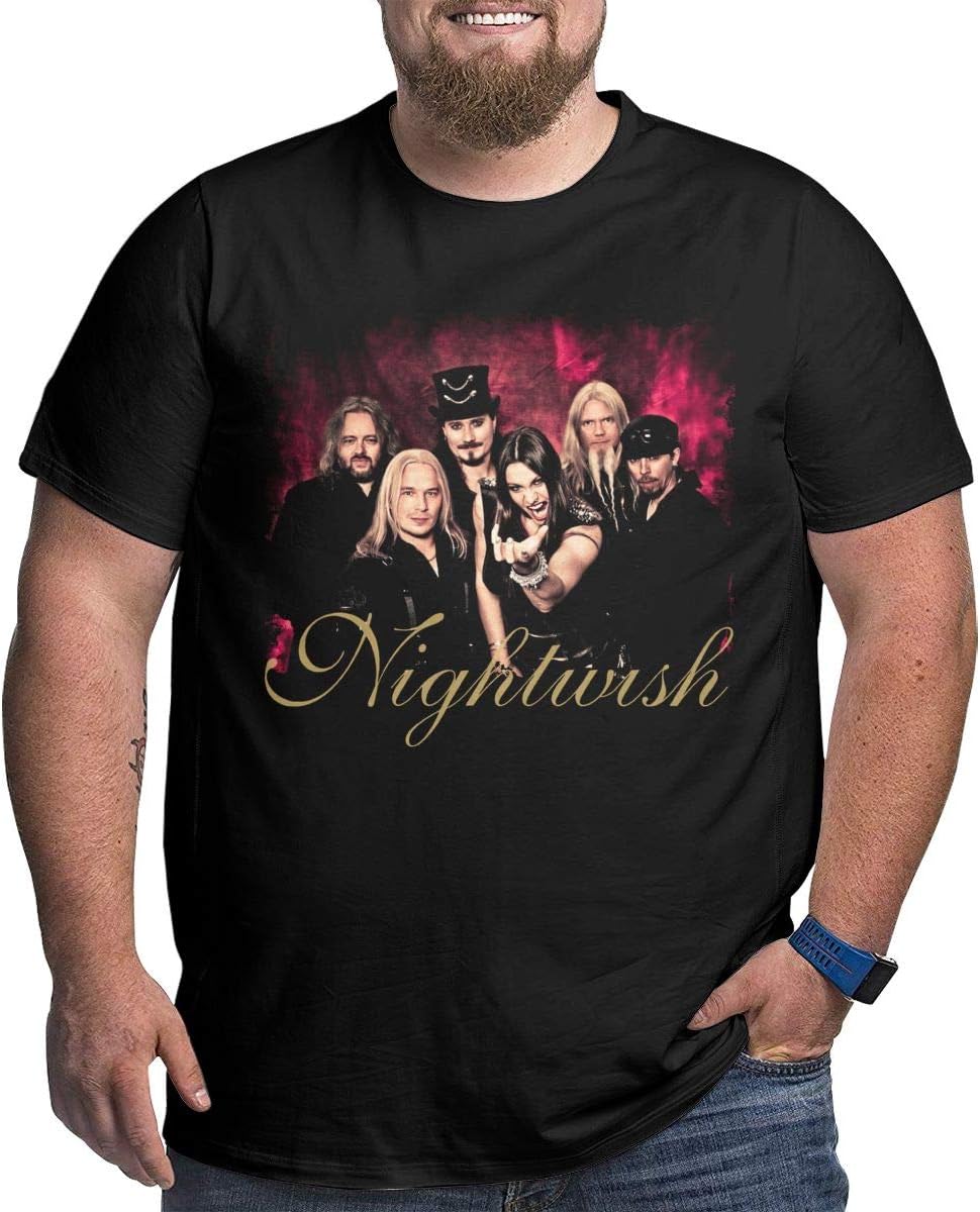 SeacoLazyAngle Big Men Crew Neck T-Shirt, Nightwish Tour 2019,Size
