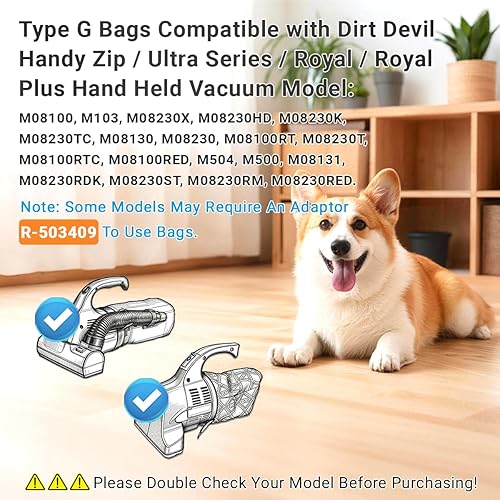 Miniatura 2 de Paquete de 12 bolsas tipo G compatibles con bolsas de vacío Dirt Devil tipo G, aspiradora de mano real, 3010347001, 3010348001, 3103075001
