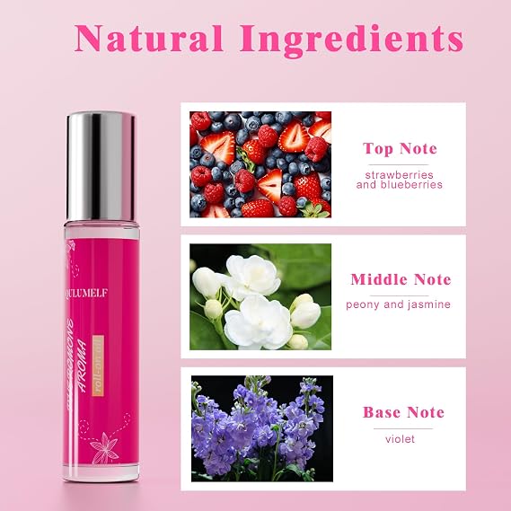 QULUMELF Pheromone Perfume for Women,Fragrance Pheromone Cologne Attract Men, Long Lasting Women's Perfume, Roller Ball Design, Portable and Fruity
