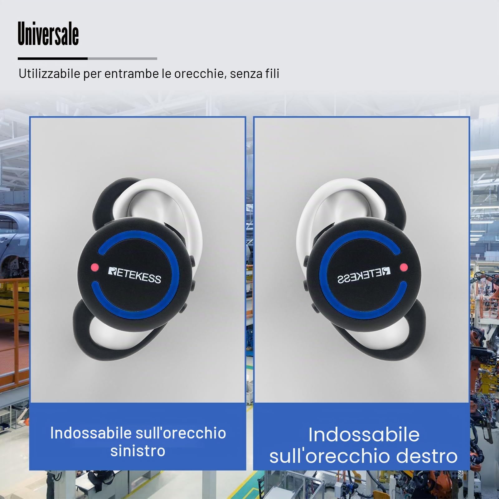 Retekess TT126R Sistema Guida Turistica, 150 M, Leggero, Qualità Audio più Nitida, Abbinamento Automatico, Ideale per Visite in Fabbrica e Tour Guidati (1 Trasmettitore, 20 Ricevitori)
