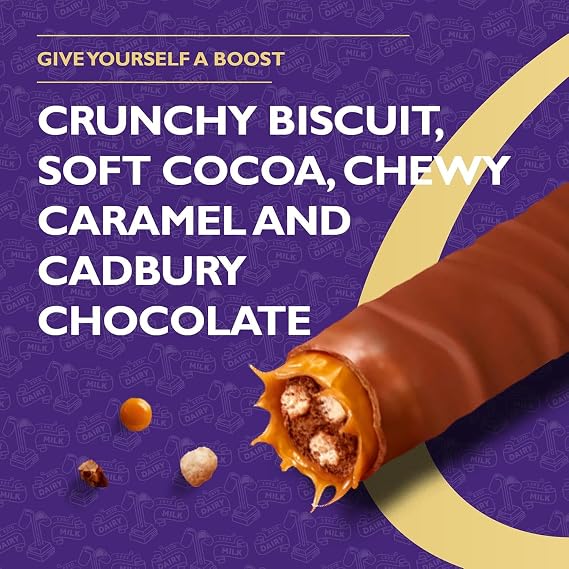 Cadbury Boost Duo Chocolate Bar, Milk Chocolate, 63 g (Pack of 32)